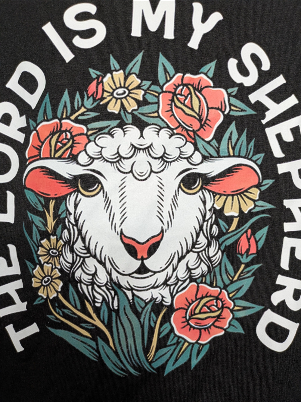 The Lord Is My Shepherd Christian Graphic Tee 3XL Black Faith Shirt